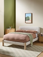 MADE.COM Soft Touch Boucle Natural Maxton Bed - Image 1 of 4