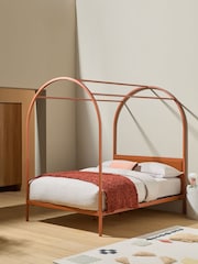 MADE.COM Rust Brown Romy Four Poster Bed - Image 1 of 5