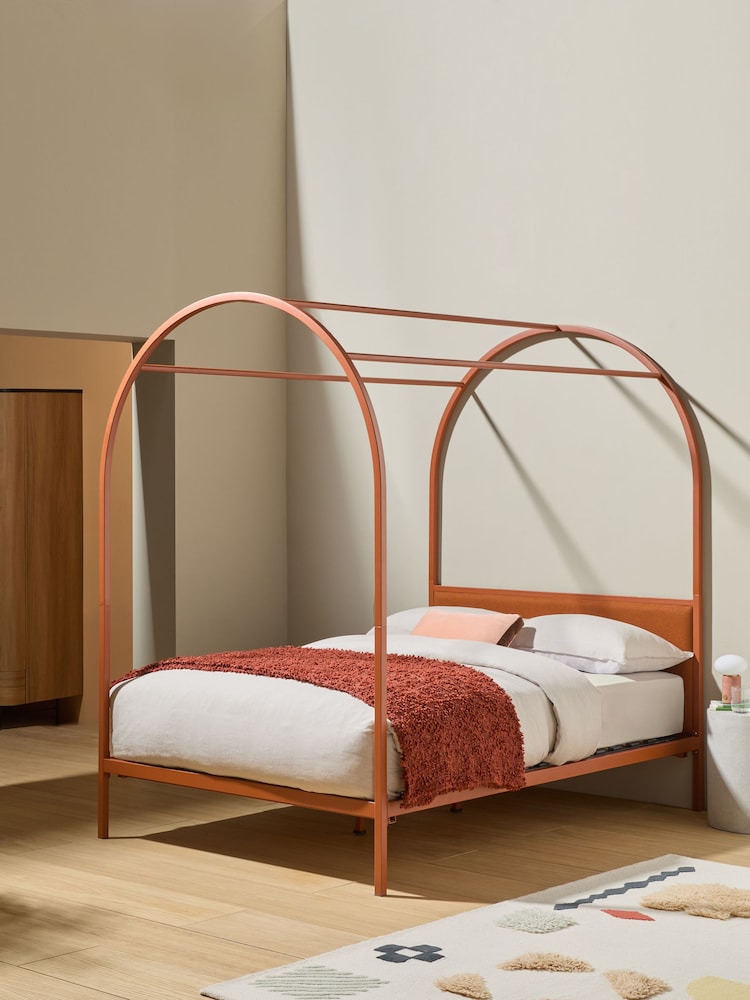 MADE.COM Rust Brown Romy Four Poster Bed - Image 1 of 5 MADE.COM Rust Brown Romy Four Poster Bed - Image 1 of 5