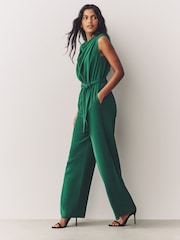 Emerald Green Cowl Neck Jumpsuit - Image 2 of 7