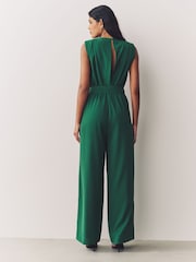 Emerald Green Cowl Neck Jumpsuit - Image 3 of 7