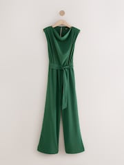 Emerald Green Cowl Neck Jumpsuit - Image 5 of 7