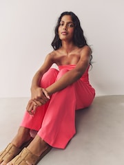 Coral Pink Bandeau Jersey 100% Cotton Jumpsuit - Image 3 of 8