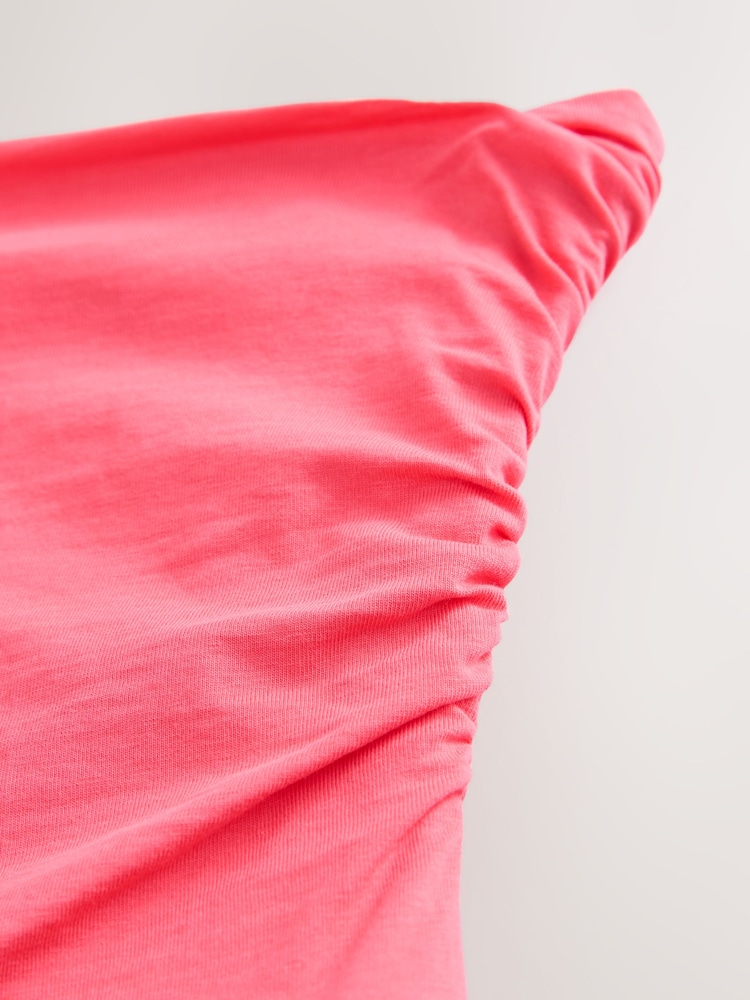 Coral Pink Bandeau Jersey 100% Cotton Jumpsuit - Image 7 of 8