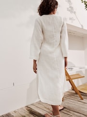 Cream 100% Linen Beach Kaftan - Image 5 of 9