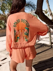 Orange Cotton Jersey Sweatshirt - Image 2 of 5