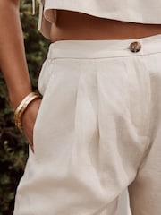Natural 100% Linen Bermuda Shorts - Image 5 of 8