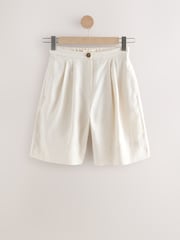 Natural 100% Linen Bermuda Shorts - Image 6 of 8
