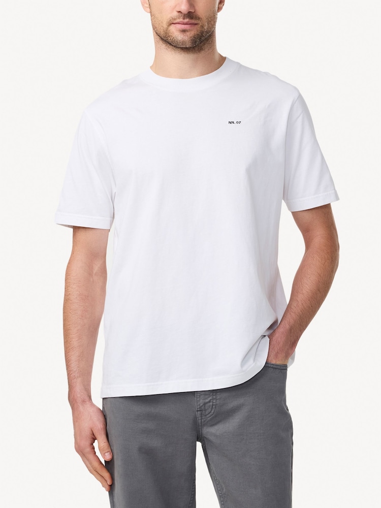 NN.07 White Adam Logo T-Shirt - Image 1 of 6 NN.07 White Adam Logo T-Shirt - Image 1 of 6