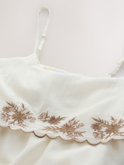 بيج فاتح - 100% Cotton Tiered Mini Dress - صورة 7 من 8
