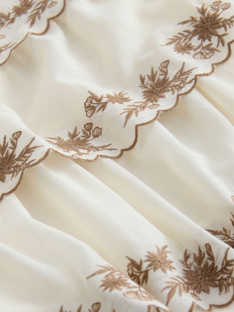 بيج فاتح - 100% Cotton Tiered Mini Dress - صورة 8 من 8