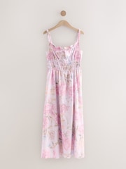 Lilac Purple 100% Linen Midi Dress - Image 10 of 12