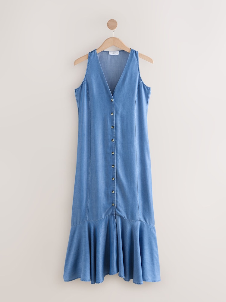 Buy Blue Button Down Midi Dress from Next USA