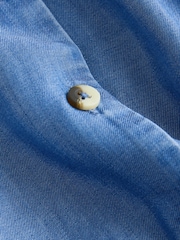 Blue Button Down Midi Dress - Image 7 of 8