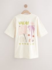 Cream Graphic Print Beach T-Shirt - Image 2 of 4