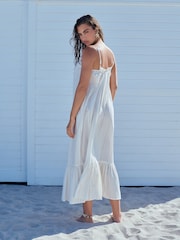 Cream Volume Cotton Maxi Dress - Image 2 of 4