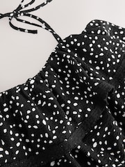 Black/White Textured Jersey Frill Bandeau Playsuit - Image 3 of 3