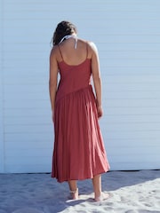Plum Purple Dropped Waist Slip Maxi Dress - Image 3 of 9