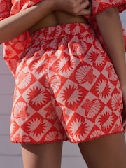 Red/Pink Summer Shorts With Linen - Image 3 of 9