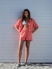 Red/Pink Summer Shorts With Linen - Image 4 of 9