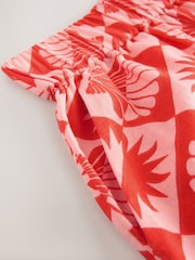 Red/Pink Summer Shorts With Linen - Image 9 of 9
