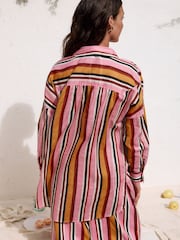 Розовый/сливовый - 100{Пляжная рубашка-чехол из хлопка - Image 4 of 7