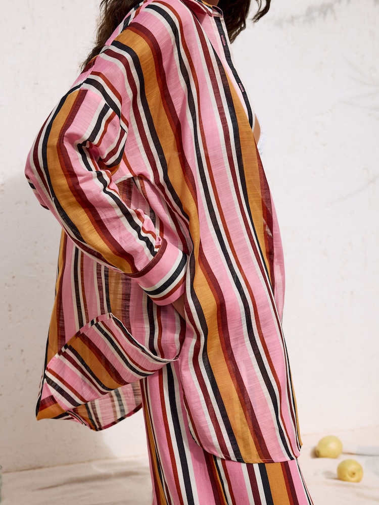 Pink/Plum Beach Shirt Cover-Up - Image 5 of 10