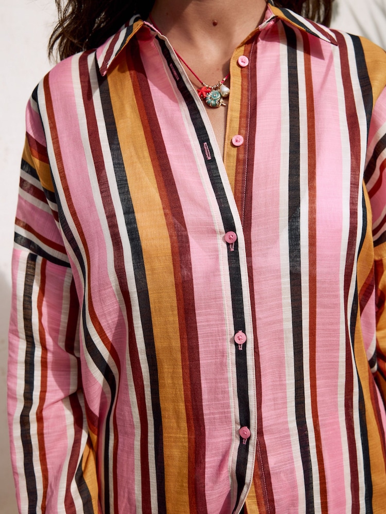 Pink/Plum Beach Shirt Cover-Up - Image 6 of 10
