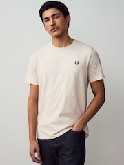 Кремовый - Футболка с круглым вырезом Fred Perry - Image 1 of 6