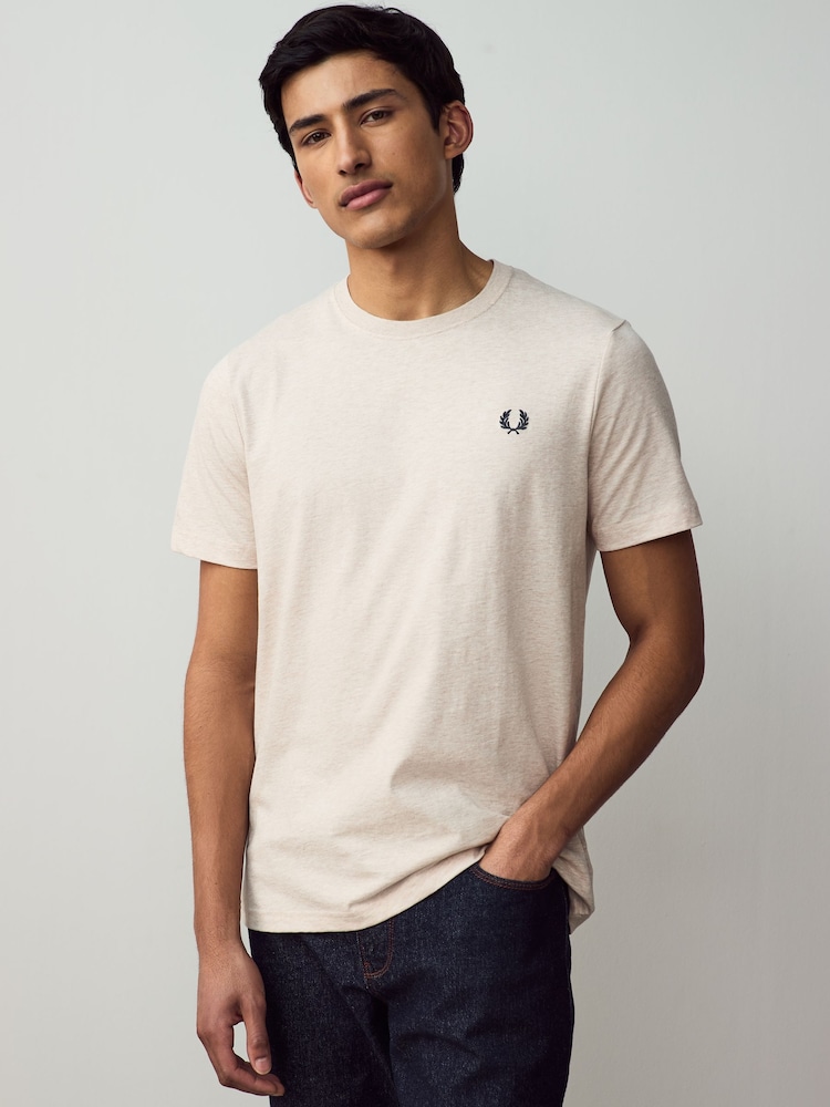 Кремовый - Футболка с круглым вырезом Fred Perry - Image 1 of 6
