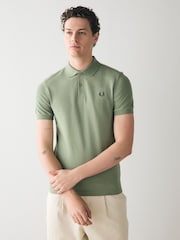 Zelena/bela - Enobarvna polo srajca Fred Perry - Slika 1 iz 6