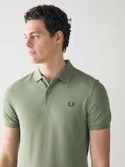 Zelena/bela - Enobarvna polo srajca Fred Perry - Slika 3 iz 6