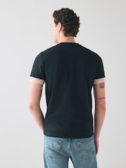 Синий - Fred Perry футболка в полоску с манжетами - Image 3 of 6