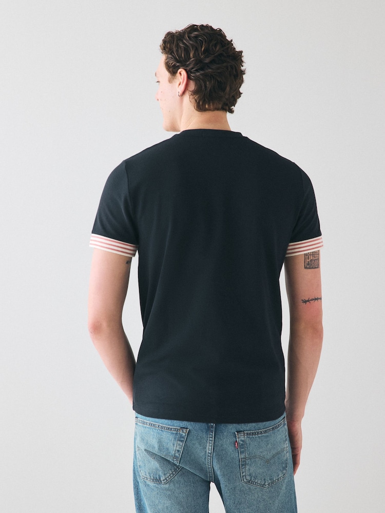 Fred Perry Striped Cuff T-Shirt - Image 3 of 6