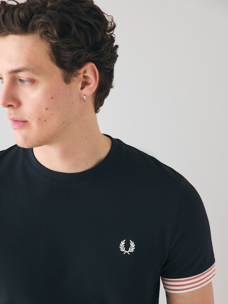 Fred Perry Striped Cuff T-Shirt - Image 4 of 6
