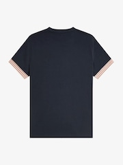 Синий - Fred Perry футболка в полоску с манжетами - Image 6 of 6
