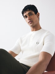 Fred Perry Waffle Henley T-Shirt - Image 3 of 7