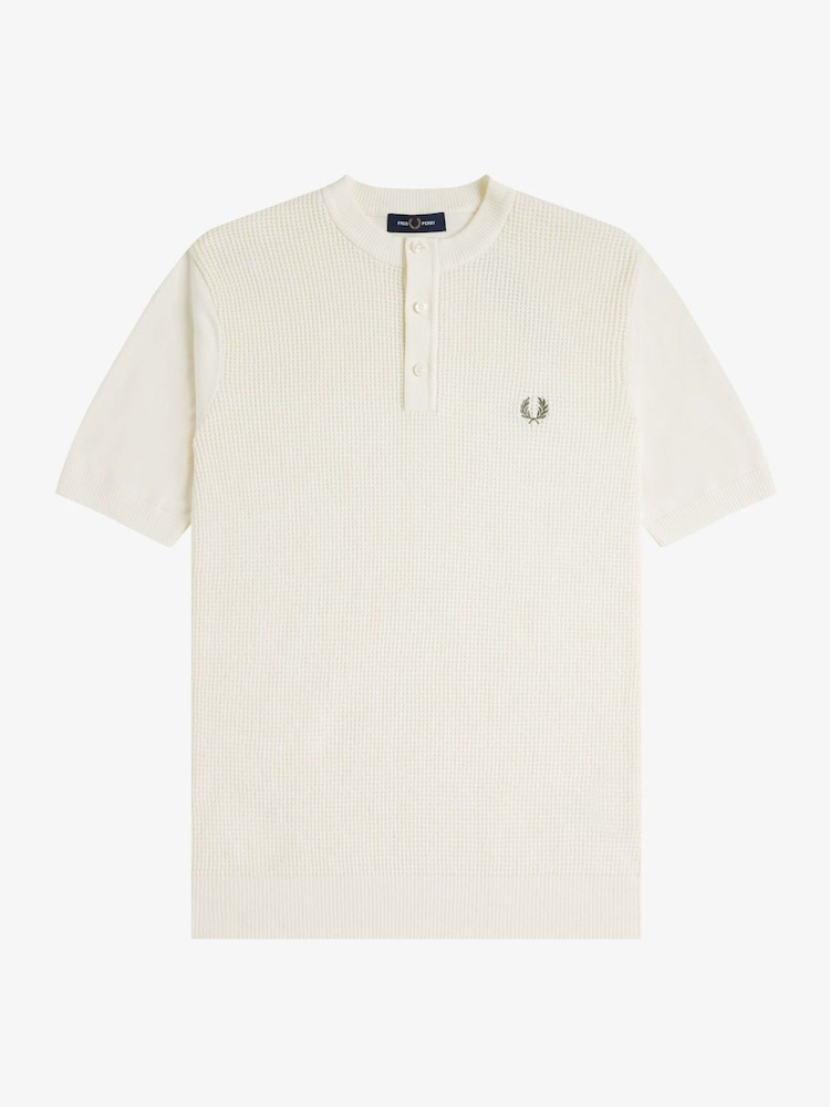 Fred Perry Waffle Henley T-Shirt - Image 6 of 7