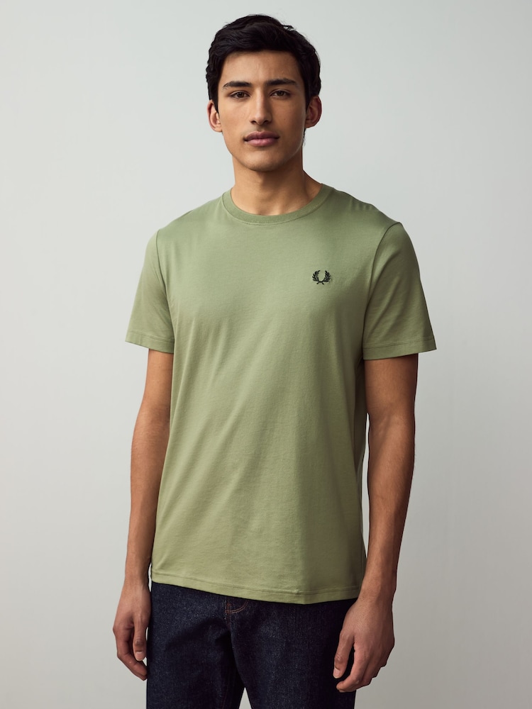 Зеленый - Футболка с круглым вырезом Fred Perry - Image 1 of 6