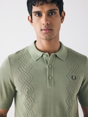 Fred Perry Pointelle Knitted Polo Shirt - Image 5 of 8