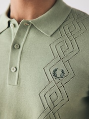 Fred Perry Pointelle Knitted Polo Shirt - Image 6 of 8