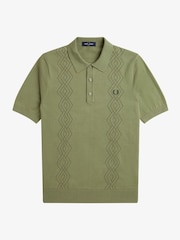 Fred Perry Pointelle Knitted Polo Shirt - Image 7 of 8