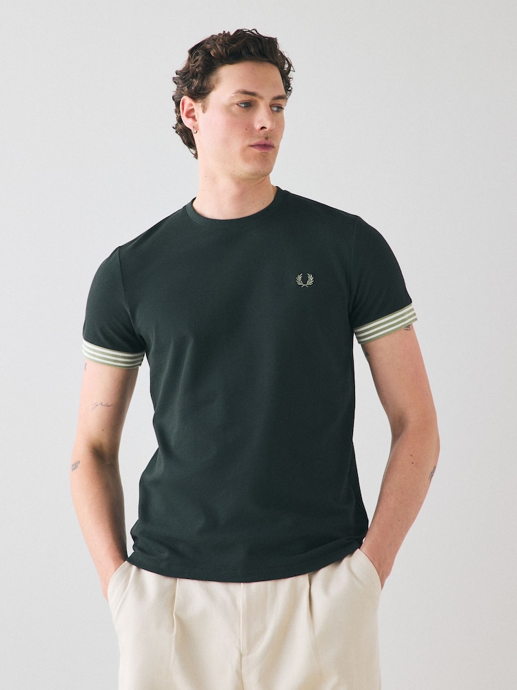 Fred Perry Striped Cuff T-Shirt - Image 1 of 6