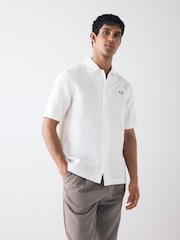 Fred Perry Jacquard Linen Blend Shirt - Image 1 of 6