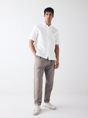 Fred Perry Jacquard Linen Blend Shirt - Image 2 of 6