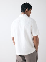 Fred Perry Jacquard Linen Blend Shirt - Image 3 of 6