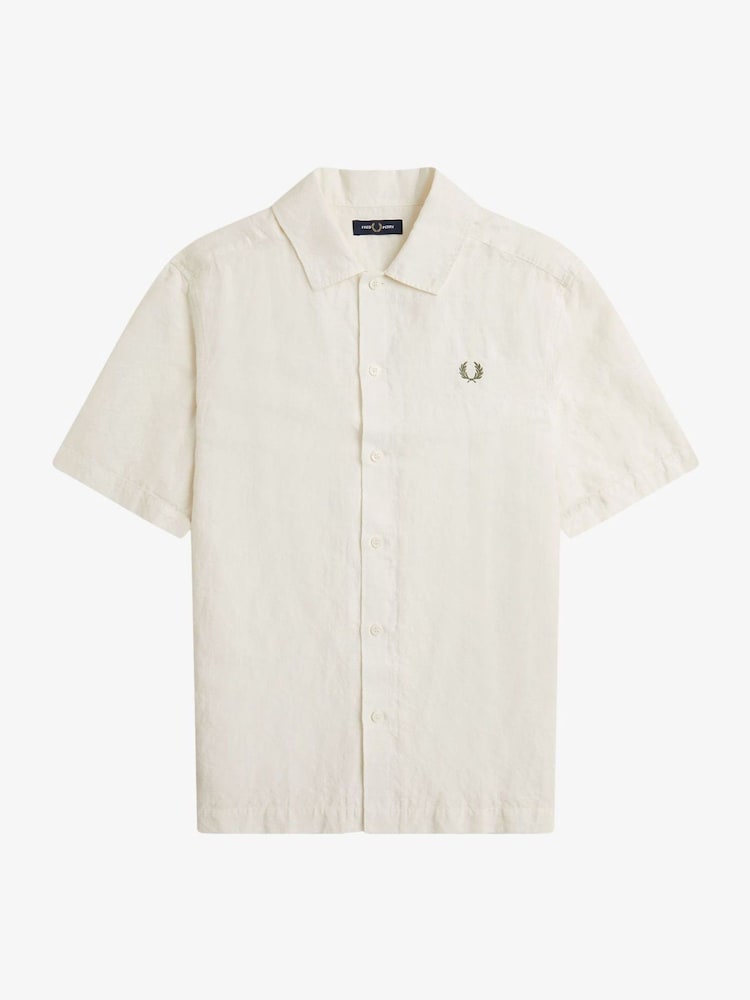 Fred Perry Jacquard Linen Blend Shirt - Image 5 of 6