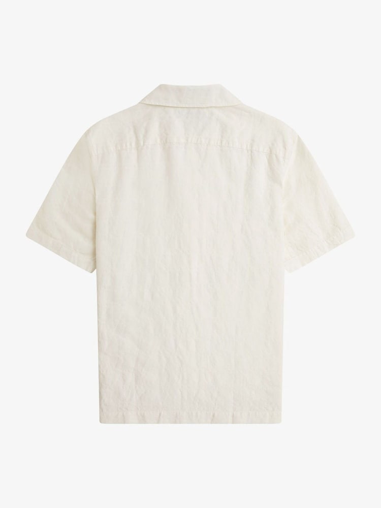 Fred Perry Jacquard Linen Blend Shirt - Image 6 of 6