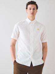 Белый - Фактурная рубашка из ткани сирсакер Fred Perry - Image 1 of 6