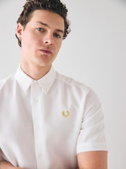 Белый - Фактурная рубашка из ткани сирсакер Fred Perry - Image 4 of 6